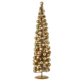 Kerstboom Kerstballen Kunststof Goud Large van J-Line, onderdeel van de Set Van 2 Kerstbomen Kerstballen Kunststof Goud, op witte achtergrond