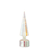 Kerstboom Led Craquelé Glas Meerkleurig Small van J-Line, onderdeel van de Set Van 2 Kerstbomen Led Craquelé Glas Meerkleurig, op witte achtergrond