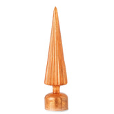 Kerstboom Led Craquelé Glas Oranje Large van J-Line, onderdeel van de Set Van 2 Kerstbomen Led Craquelé Glas Oranje, op witte achtergrond