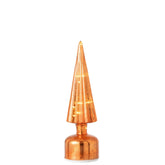 Kerstboom Led Craquelé Glas Oranje Small van J-Line, onderdeel van de Set Van 2 Kerstbomen Led Craquelé Glas Oranje, op witte achtergrond