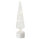 Kerstboom Led Glas Transparant Large van J-Line, onderdeel van de Set Van 2 Kerstbomen Led Glas Transparant, op witte achtergrond