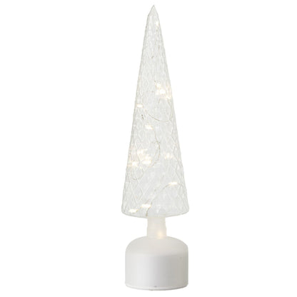 Kerstboom Led Glas Transparant Large van J-Line, onderdeel van de Set Van 2 Kerstbomen Led Glas Transparant, op witte achtergrond