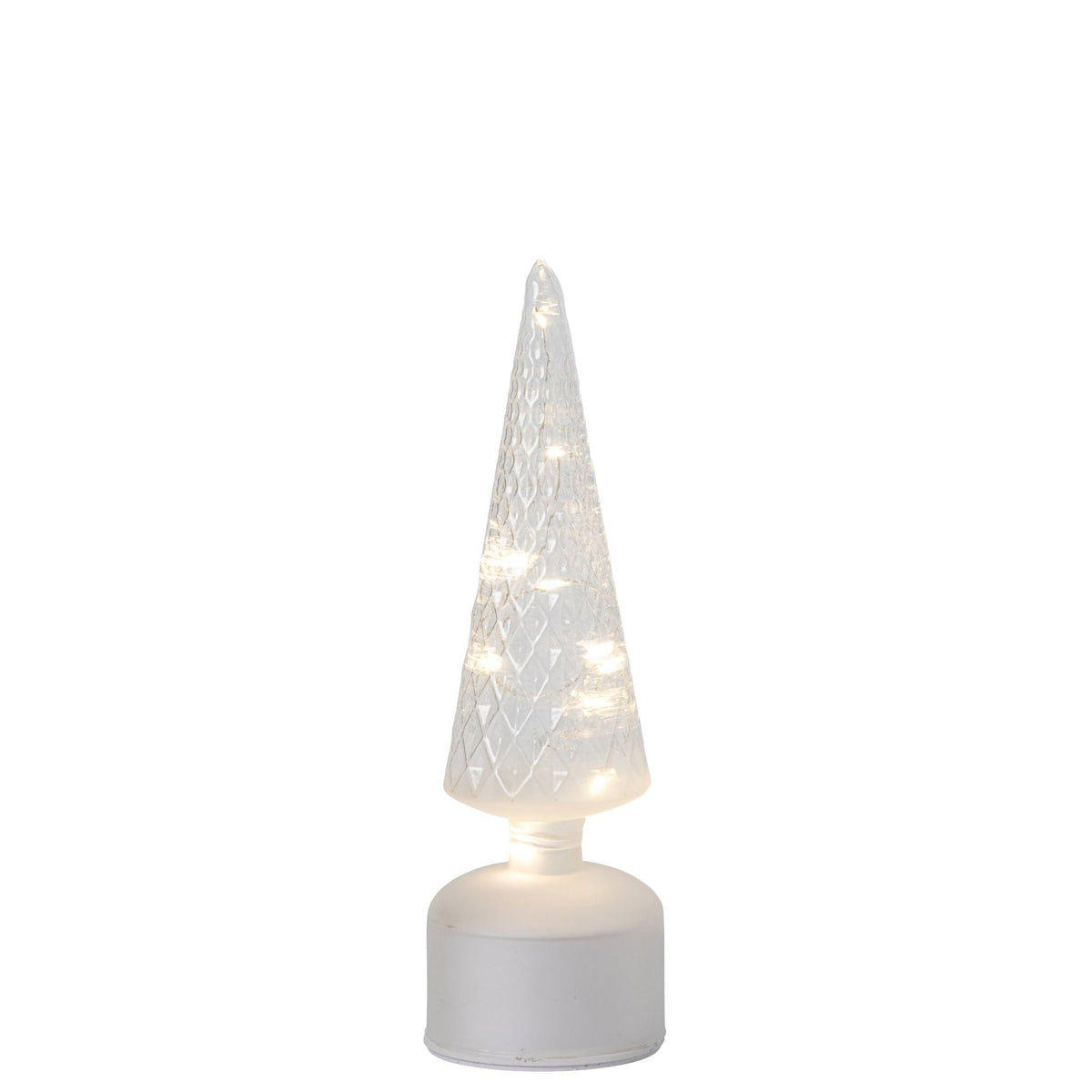 Kerstboom Led Glas Transparant Small van J-Line, onderdeel van de Set Van 2 Kerstbomen Led Glas Transparant, op witte achtergrond