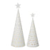 Set Van 2 Kerstbomen Led Ijzer Wit van J-Line, beide boompjes naast elkaar op witte achtergrond