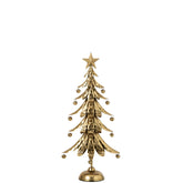 Klein gouden kerstboompje van J-Line van 56 cm met ster op een ronde voet