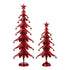 Set Van 2 Kerstbomen Met Ster Rood van J-Line, beide bomen naast elkaar op witte achtergrond