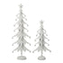 Set Van 2 Kerstbomen Met Ster Wit van J-Line, beide bomen naast elkaar op witte achtergrond