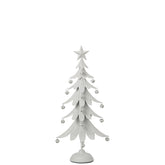 Wit kerstboompje van J-Line van 56 cm met ster op een ronde voet