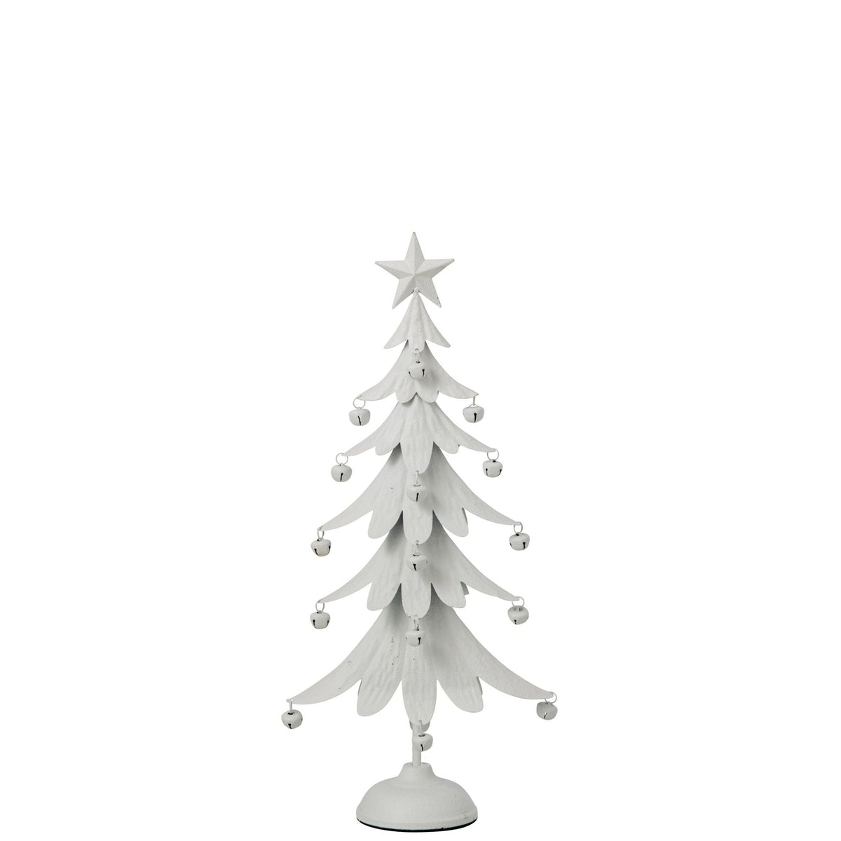 Wit kerstboompje van J-Line van 56 cm met ster op een ronde voet