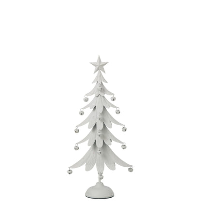 Wit kerstboompje van J-Line van 56 cm met ster op een ronde voet
