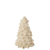 Kerstboom Vilt Ecru Small van J-Line, onderdeel van de Set Van 2 Kerstbomen Vilt Ecru, op witte achtergrond