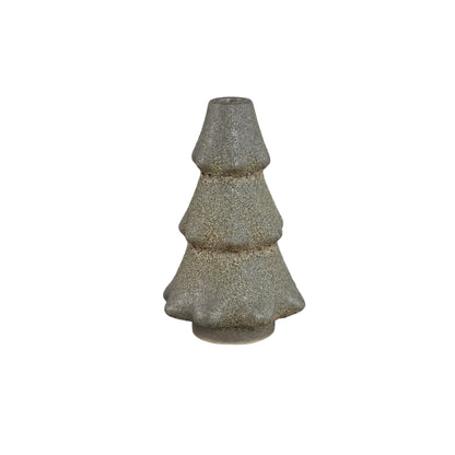 Set Van 2 Malin Kandelaars Kerstboom Keramiek Groen Ruw van PTMD, Malin Kandelaar Large uit de set los op witte achtergrond