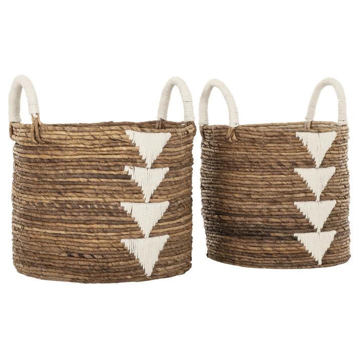 Set van 2 manden Lima rotan naturel wit MUST Living
