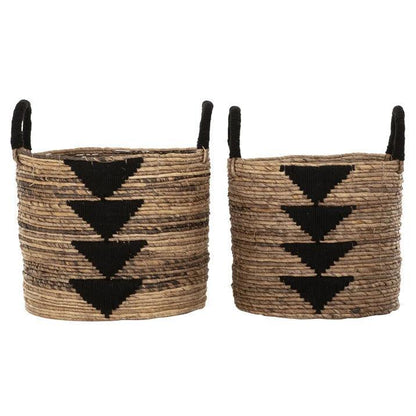 Set van 2 manden Lima rotan naturel zwart MUST Living