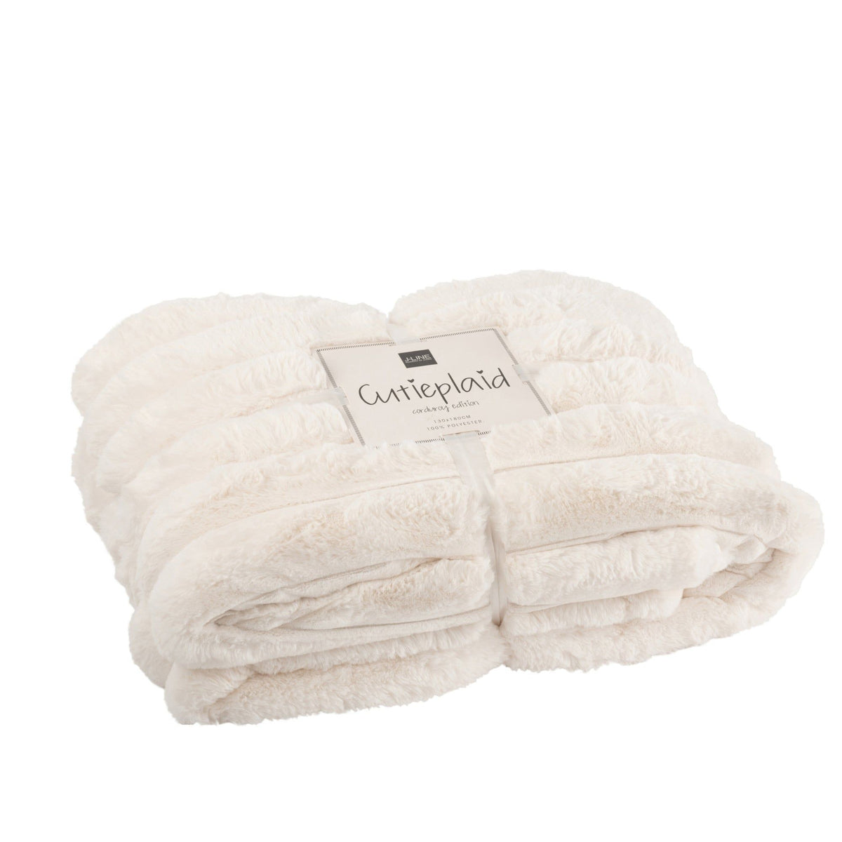 Plaid Large Corduroy Wit uit de set van J-Line, opgerold met label