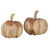 Set van 2 pompoenen van MUST Living, decoratieve pompoenen van teakhout wortel in naturel bruin