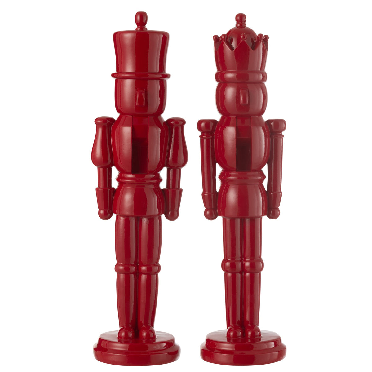 Set van 2 Rode Notenkrakers Resin 47 cm J-Line