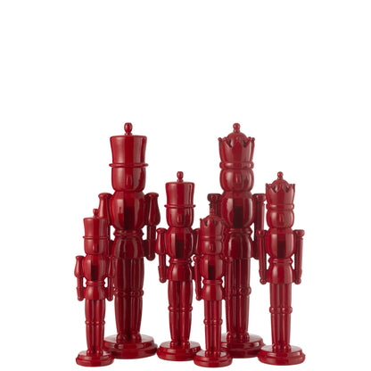 Set van 2 Rode Notenkrakers Resin 47 cm J-Line