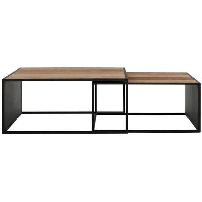 Set Van 2 Salontafels Cosmo Vierkant van DTP Home in gerecycled teakhout