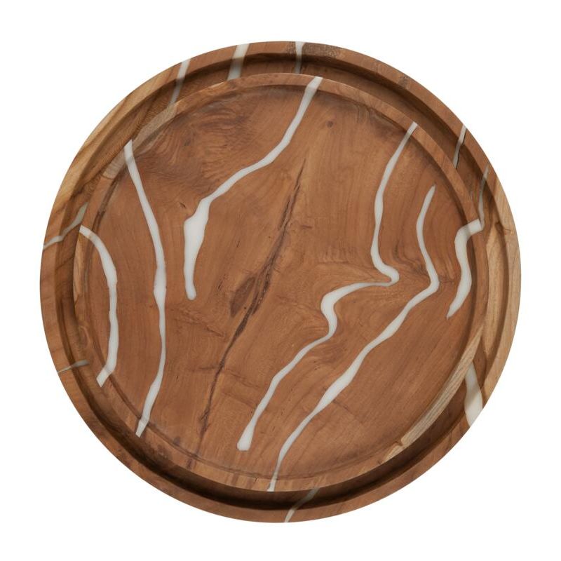 Set Van 2 Schalen Cream van MUST Living, twee ronde houten schalen in verschillende formaten