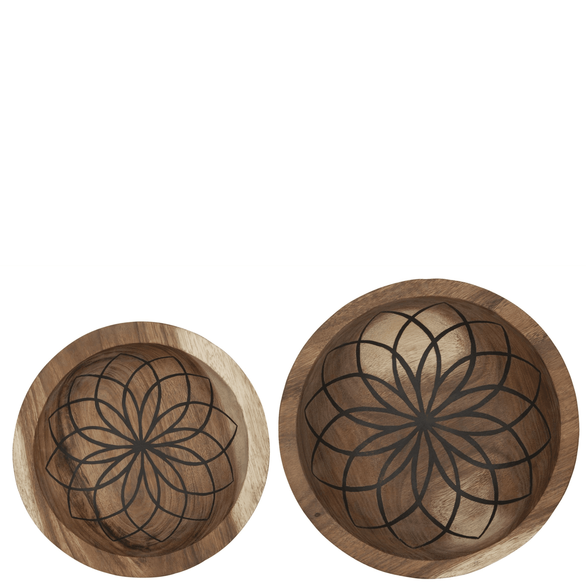 Mandala Lotus schaal van MUST Living van bovenaf met uitgesneden lotusmotief