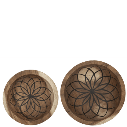 Mandala Lotus schaal van MUST Living van bovenaf met uitgesneden lotusmotief