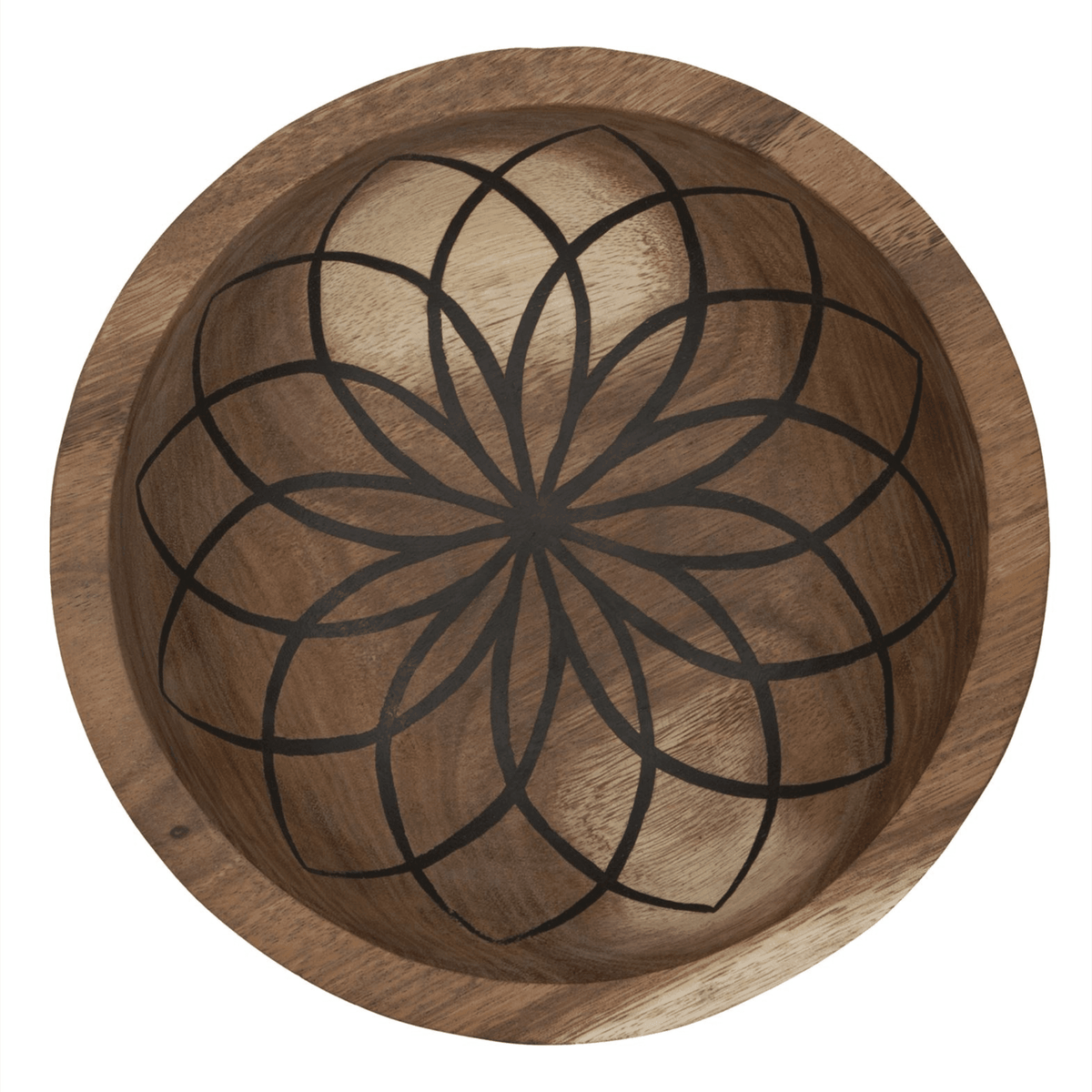 Kleinste Mandala Lotus schaal van MUST Living in naturel teakhout