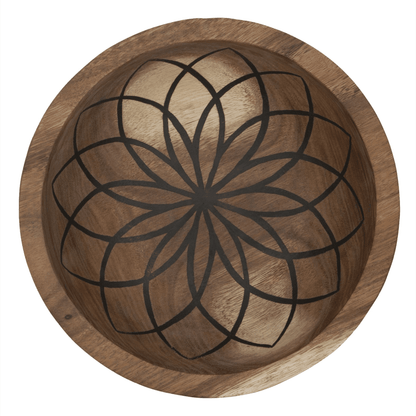 Kleinste Mandala Lotus schaal van MUST Living in naturel teakhout