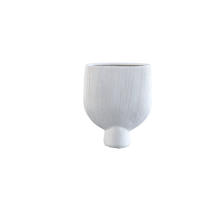 Tywin pot small uit de witte set van PTMD, kleine witte pot op voet