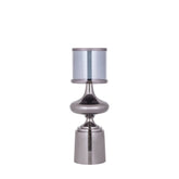 Set Van 2 Uvira Windlichten Grijs Gunmetal van PTMD, het kleine windlicht op donkergrijze metalen voet