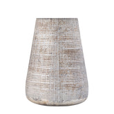 Damin Windlicht Crème Large van PTMD, onderdeel van de Set Van 2 Windlichten Damin Glas Crème, op witte achtergrond