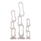 Set Van 3 Camare Beelden Abstract Beige van PTMD, de complete set met alle drie de beelden naast elkaar op witte achtergrond