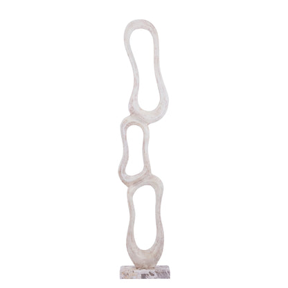 Set Van 3 Camare Beelden Abstract Beige van PTMD, het grote beeld op witte achtergrond