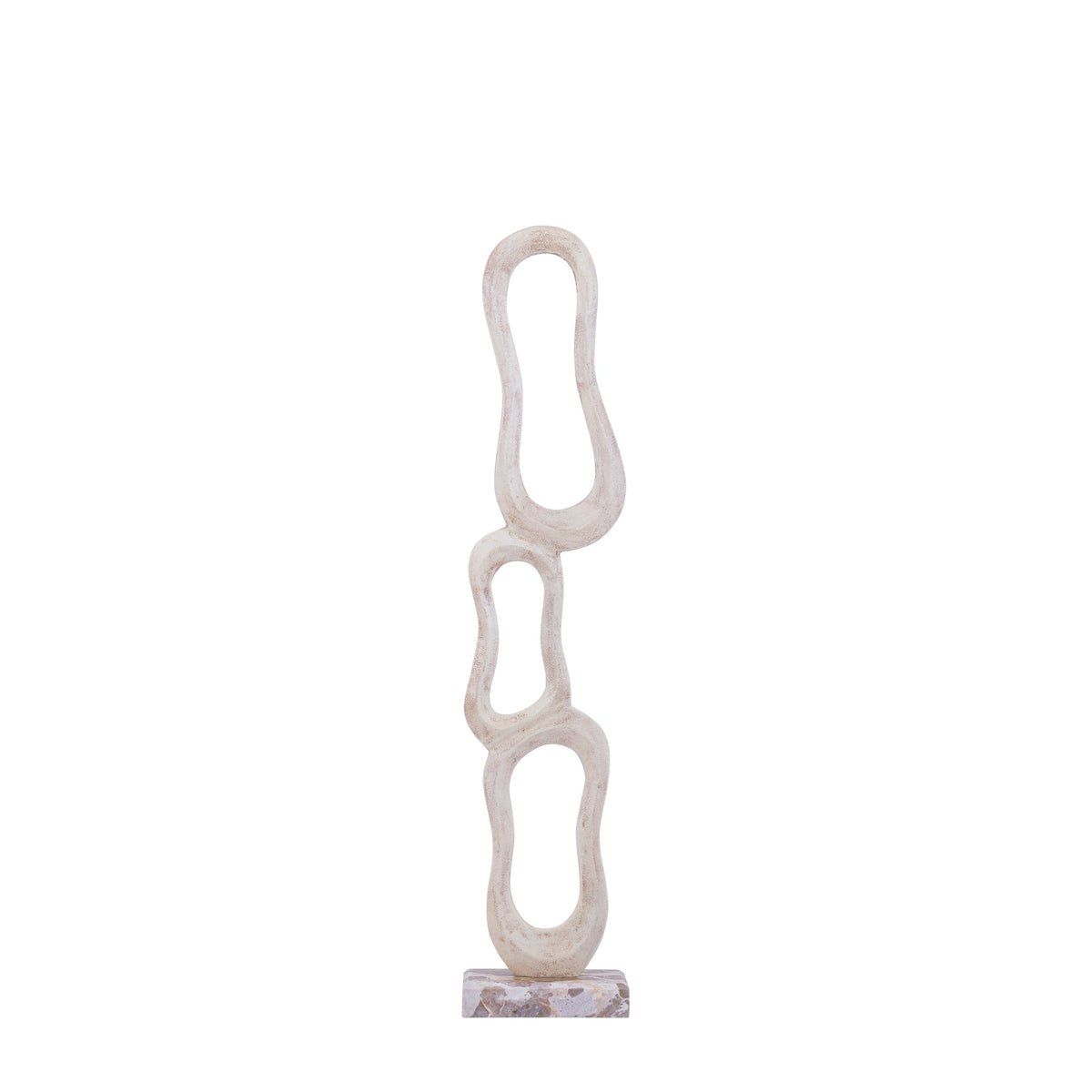 Set Van 3 Camare Beelden Abstract Beige van PTMD, het middelgrote beeld op witte achtergrond