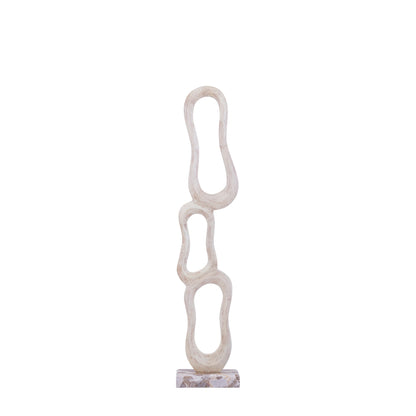 Set Van 3 Camare Beelden Abstract Beige van PTMD, het middelgrote beeld op witte achtergrond