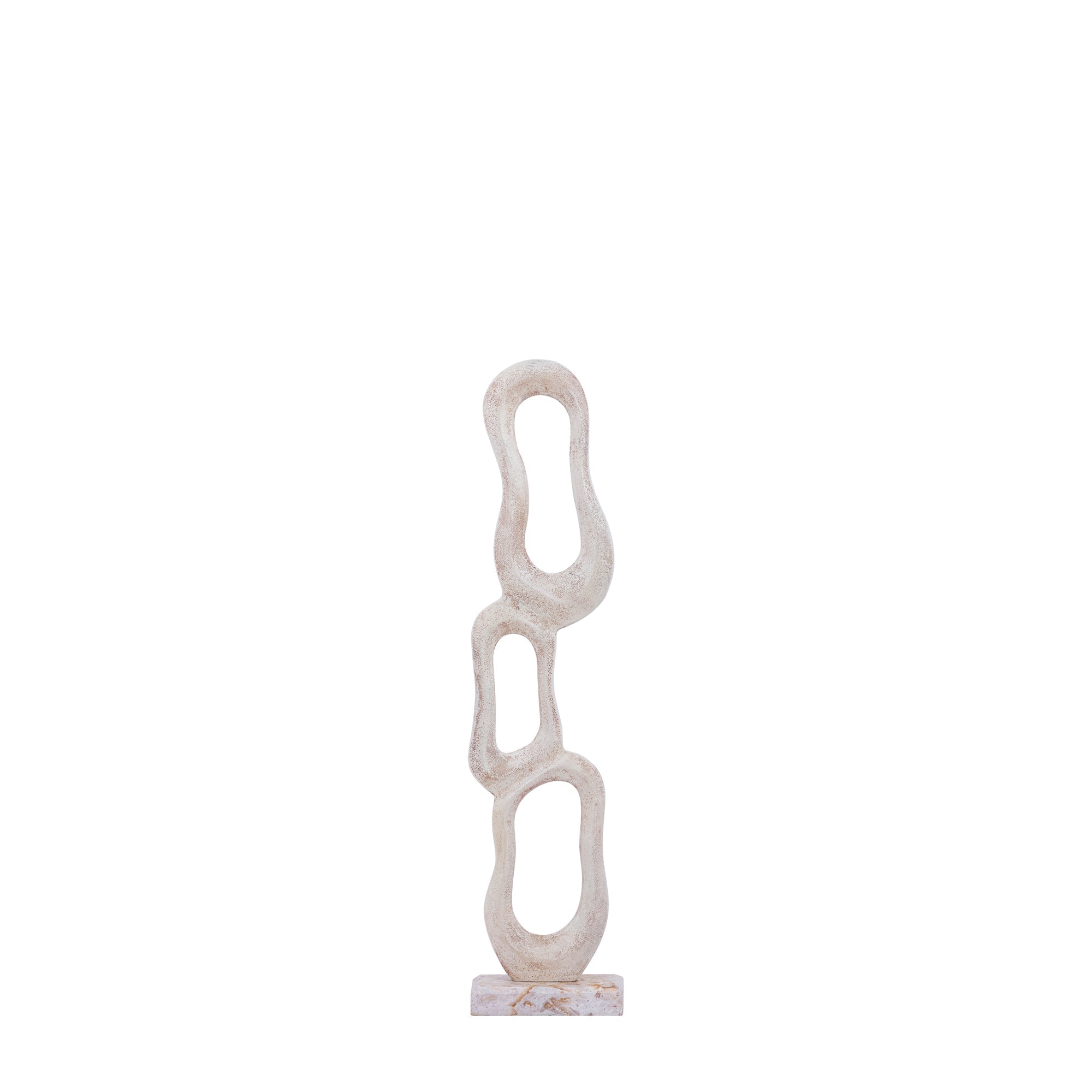 Set Van 3 Camare Beelden Abstract Beige van PTMD, het kleine beeld op witte achtergrond