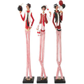Set Van 3 Clowns Giant van J-Line, drie grote meerkleurige clownbeelden van polyresin naast elkaar