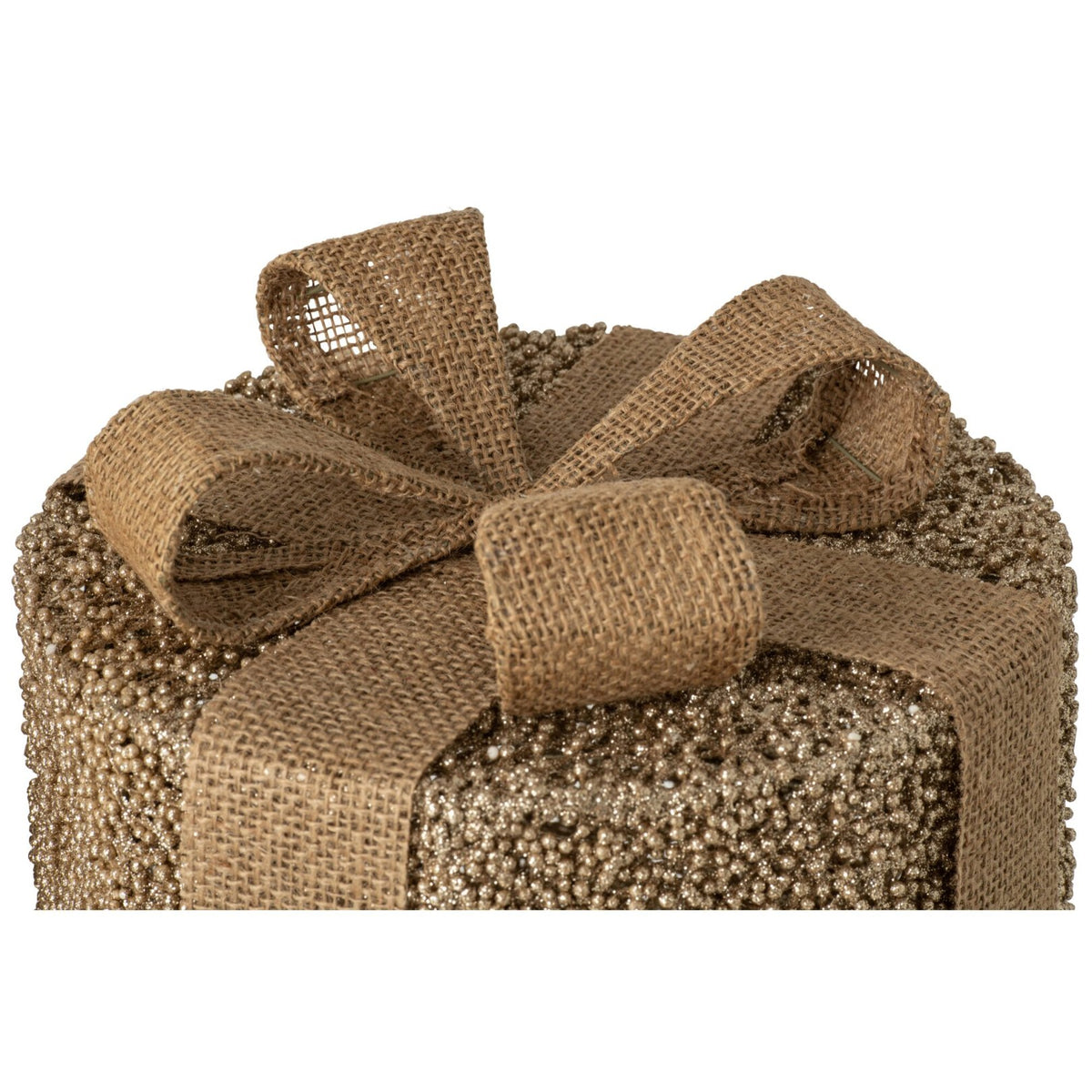 Decoratieve cadeaudozen met glitter van J-Line in goud en naturel, gestyled als kerstdecoratie