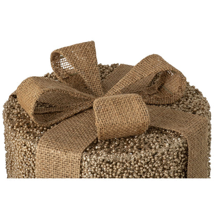 Decoratieve cadeaudozen met glitter van J-Line in goud en naturel, gestyled als kerstdecoratie
