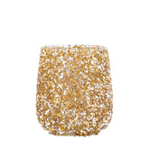 Ingra Windlicht Goud Small uit de set van PTMD, klein glazen windlicht met gouden kralen
