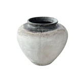 Set Van 3 Jinsu Potten Wit GRC van PTMD, de grote pot met donkere rand op witte achtergrond