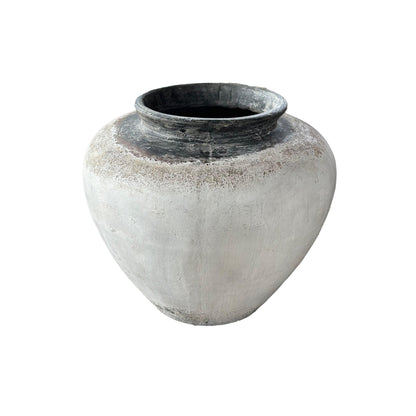Set Van 3 Jinsu Potten Wit GRC van PTMD, de middelgrote pot op witte achtergrond
