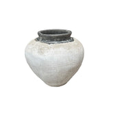 Set Van 3 Jinsu Potten Wit GRC van PTMD, de kleine pot op witte achtergrond