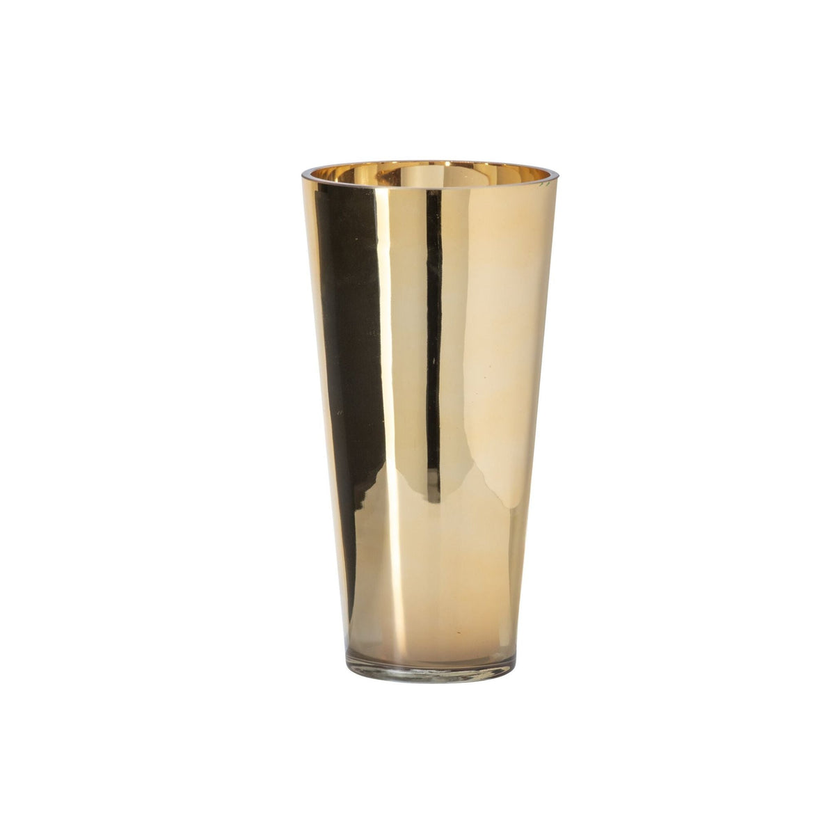 Kaarshouder Glas Goud Large uit de set van J-Line, slanke glazen houder van 30 cm hoog