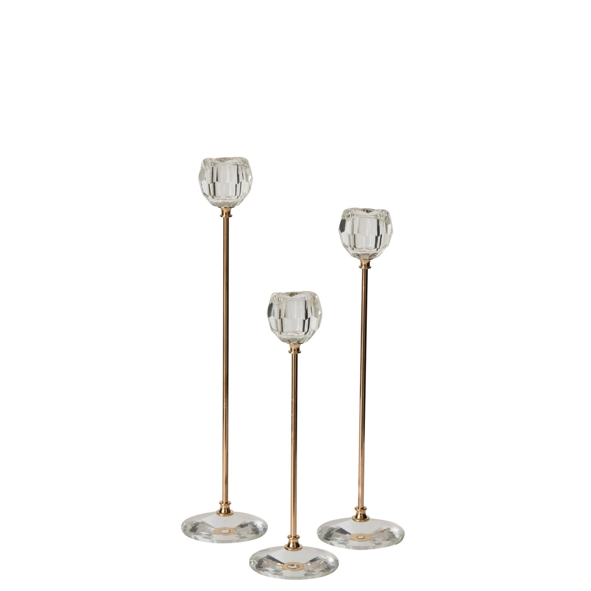 Set Van 3 Kandelaars Kristal Transparant J-Line