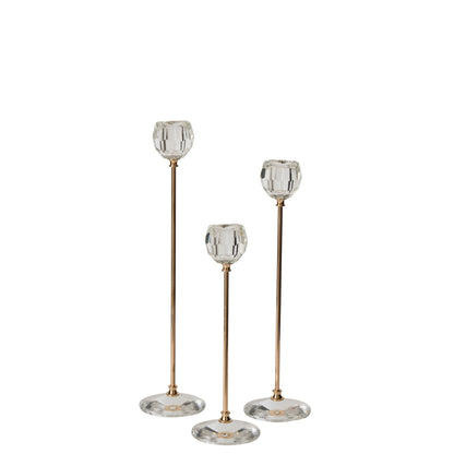 Set Van 3 Kandelaars Kristal Transparant J-Line