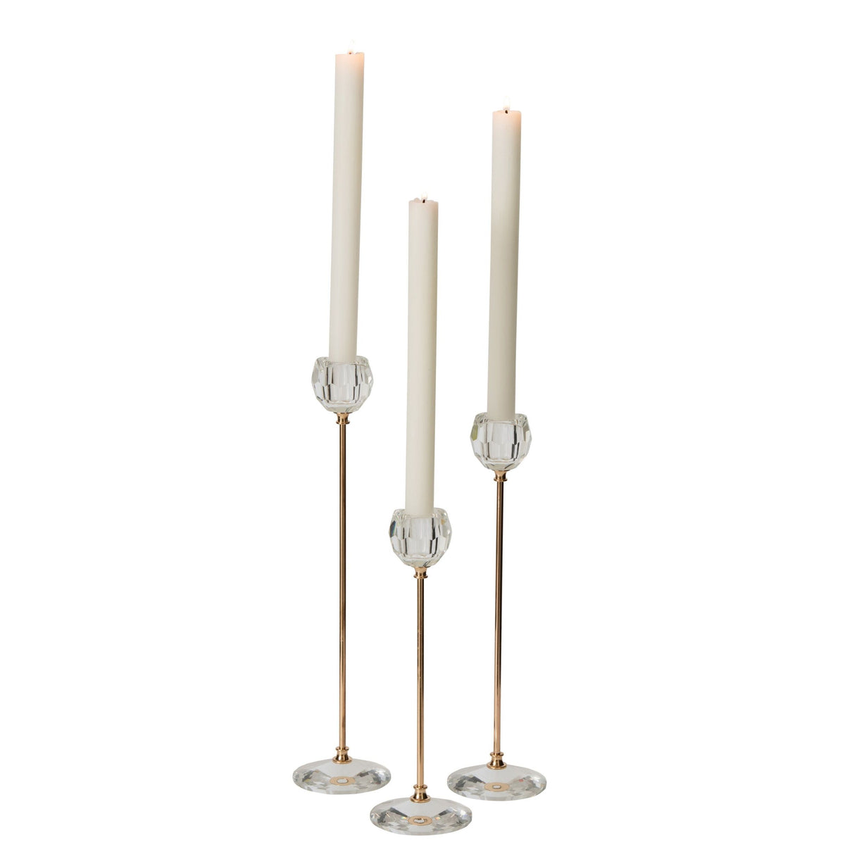 Set Van 3 Kandelaars Kristal Transparant J-Line