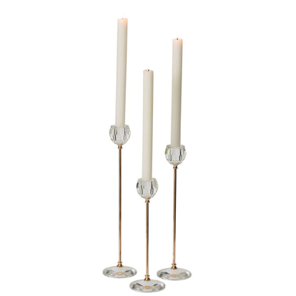 Set Van 3 Kandelaars Kristal Transparant J-Line
