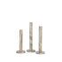 Set Van 3 Kandelaars Marmer Beige van J-Line, drie beige marmeren kandelaars in oplopende hoogte op witte achtergrond