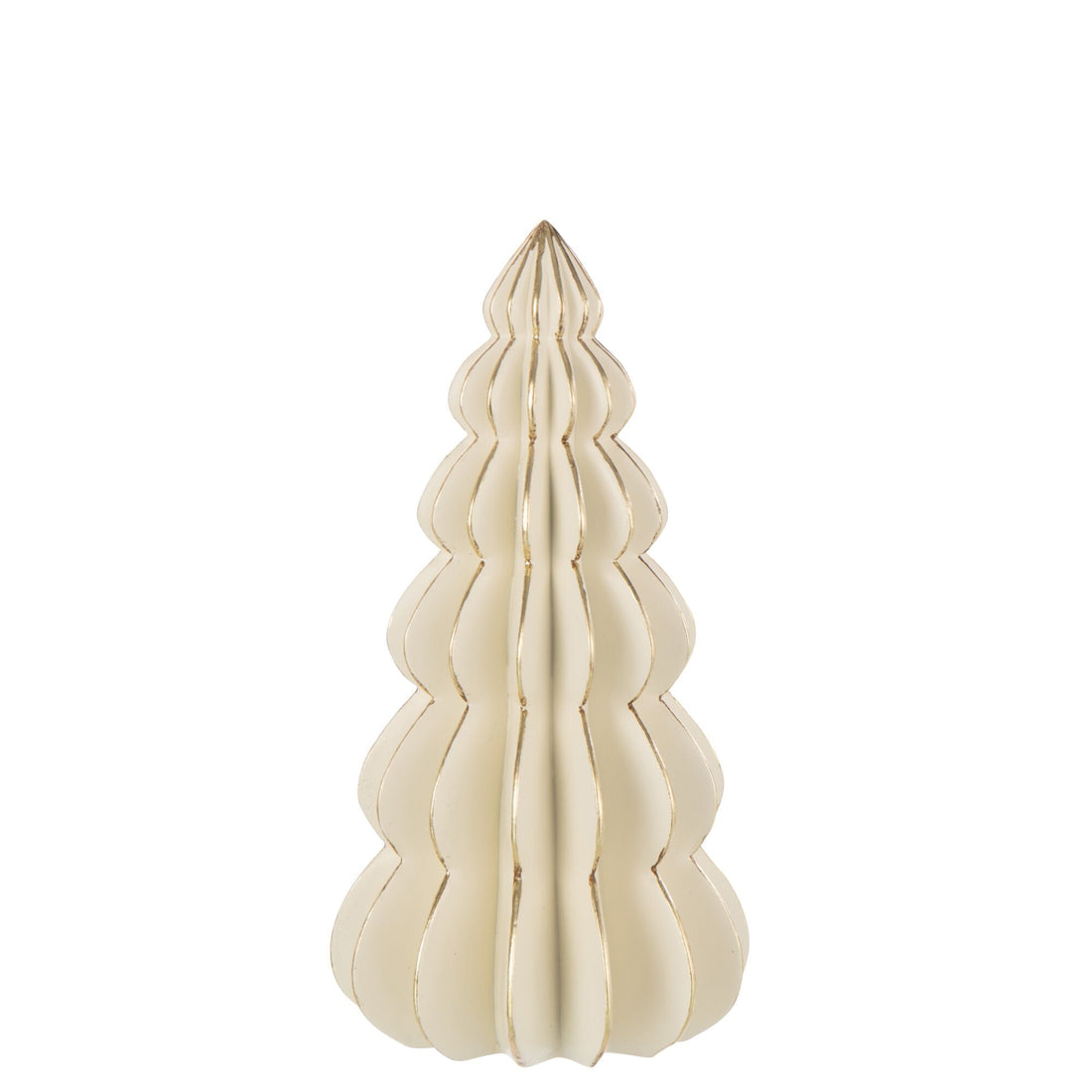 Kerstboom Origami Kalk Large uit de set van J-Line, gefacetteerde kegel van 35 cm